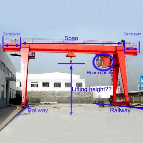 Single Girder 5 Ton 10 Ton 20 Ton Overhead Gantry Crane Wireless Remote