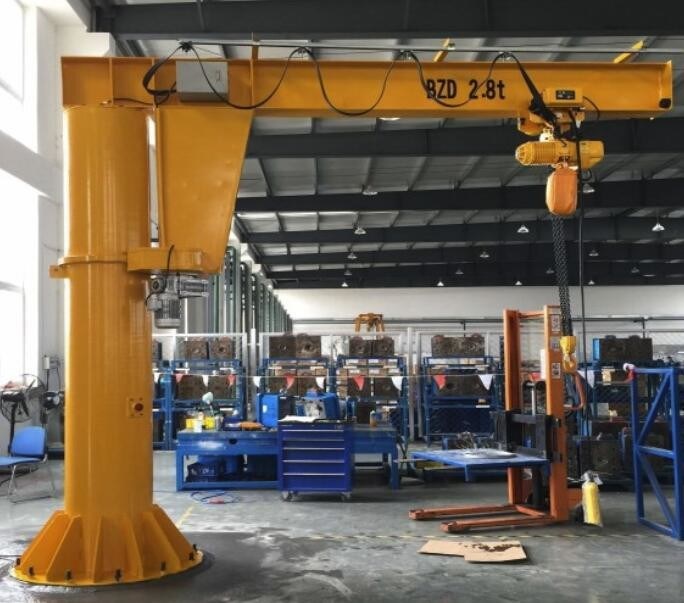 Swing Arm Overhead Jib Crane Slewing 2 Ton Fixed Rotary Column Mounted