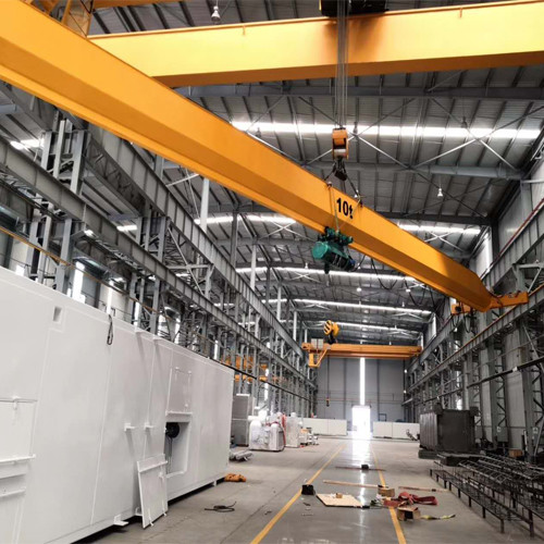 10T Single Girder Overhead Cranes With Wire Rope Electric Hoist And