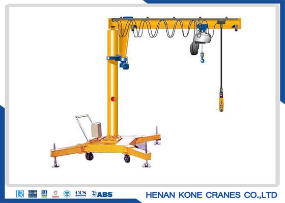 Warehouse 500kg Electric Portable Jib Crane On Wheels